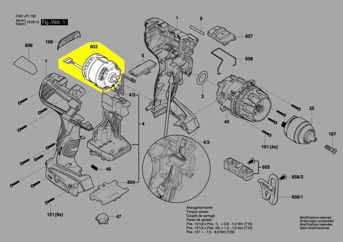 Moteur 18V réf. 2 609 199 943 Bosch